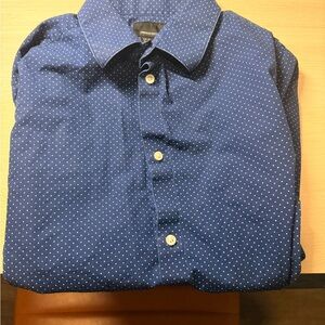 H&M Navy Polka Dot Dress Shirt